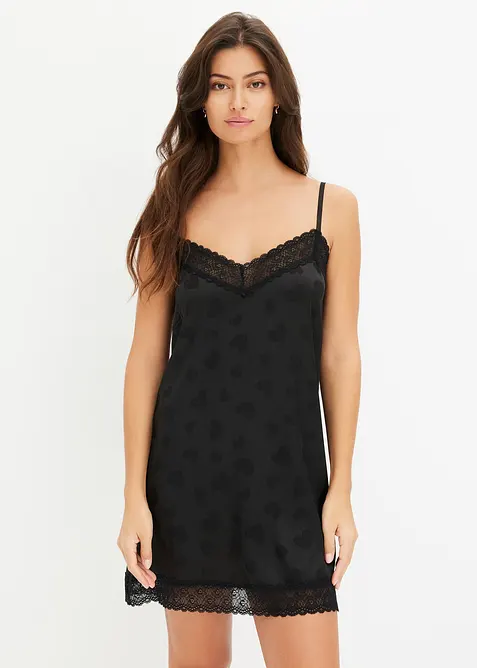 Sat&eacute;nov&eacute; negliž&eacute; s motivy srd&iacute;ček, bonprix