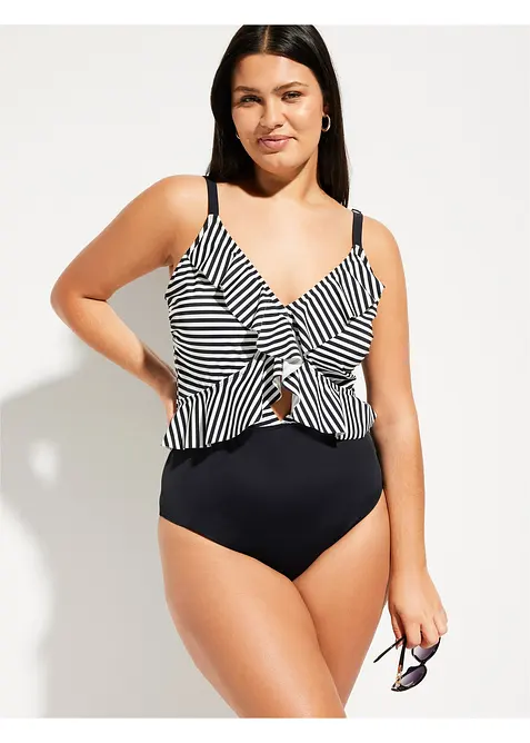 Jednodílné plavky s volánem, bonprix