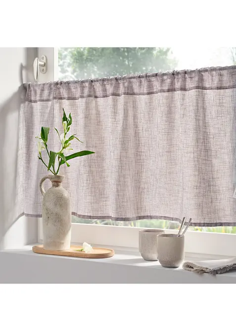 Vitrážková záclona ve lněném vzhledu, bonprix