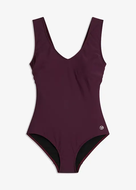 Stahovac&iacute; jednod&iacute;ln&eacute; plavky s v&yacute;střihem do V a se středn&iacute;m tvaruj&iacute;c&iacute;m efektem, bonprix