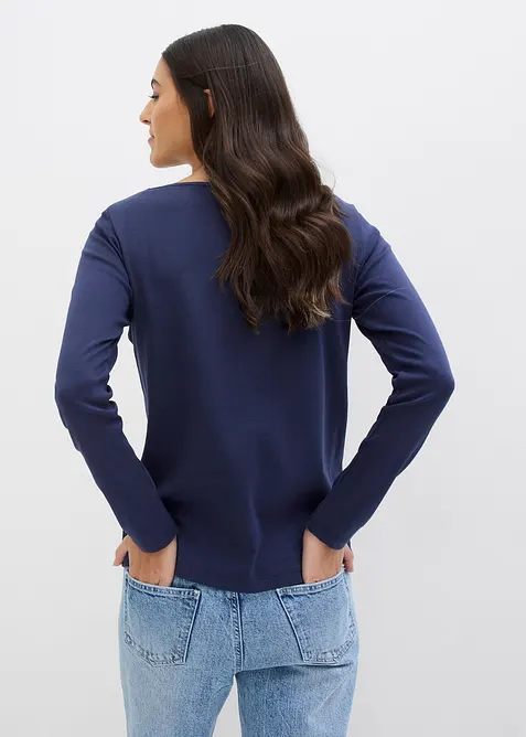 Triko s kulat&yacute;m v&yacute;střihem, z čist&eacute; organick&eacute; bavlny, bonprix