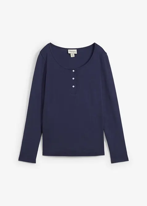 Triko s kulat&yacute;m v&yacute;střihem, z čist&eacute; organick&eacute; bavlny, bonprix