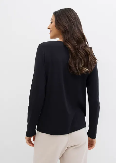 Tričko s dlouh&yacute;m ruk&aacute;vem, z čist&eacute; organick&eacute; bavlny, bonprix