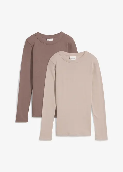 Žebrové tričko s čistou organickou bavlnou (2 ks v balení), bonprix