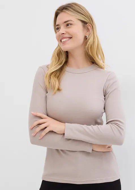 Žebrové tričko s čistou organickou bavlnou (2 ks v balení), bonprix