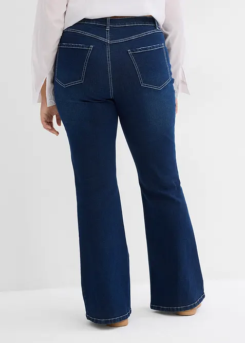 Strečové džíny Bootcut, High Waist, dlouhá délka, bonprix