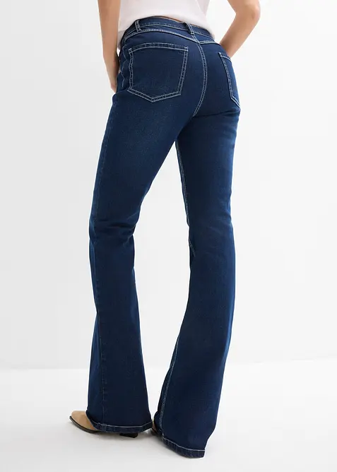 Strečové džíny Bootcut, High Waist, dlouhá délka, bonprix