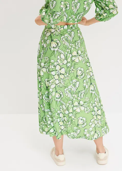 Midi sukně ze spl&yacute;vav&eacute; visk&oacute;zov&eacute; směsi, bonprix