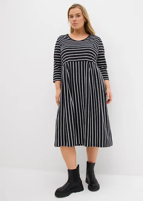 &Scaron;aty z bavlněn&eacute;ho žerzeje, midi d&eacute;lka, bonprix