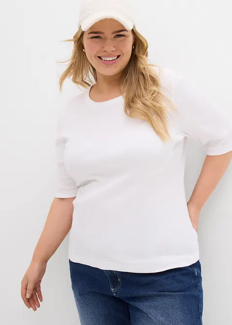 Žebrovan&eacute; tričko s organickou bavlnou (2 ks v balen&iacute;), bonprix