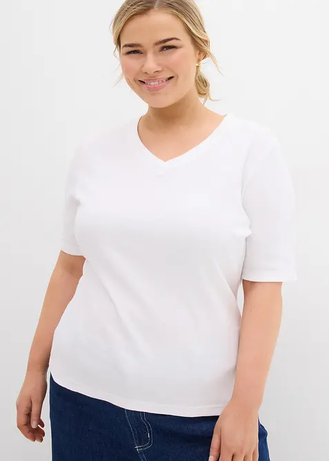 Žebrovan&eacute; tričko (2 ks v balen&iacute;), bonprix