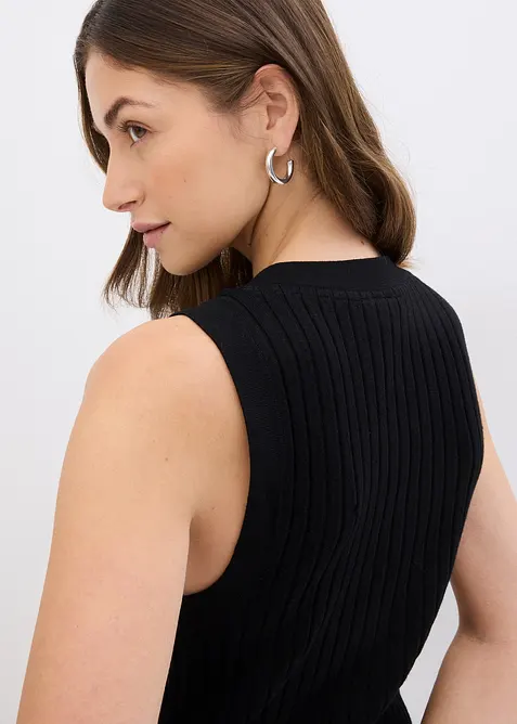 Žebrovan&aacute; pleten&aacute; vesta, bonprix