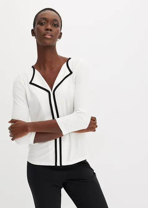 Triko s kontrastním lemem, bonprix