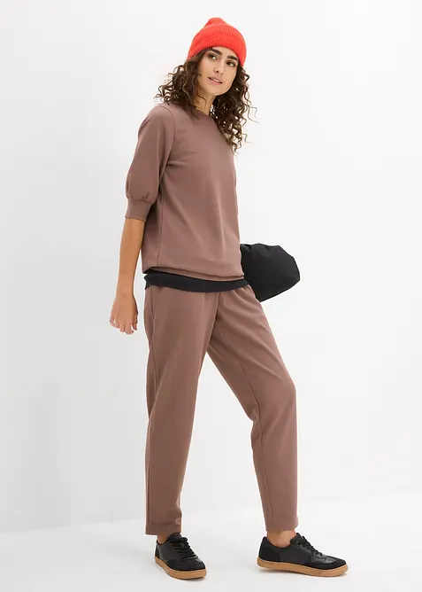 &Scaron;iroce střižen&aacute; mikina z materi&aacute;lu scuba, bonprix