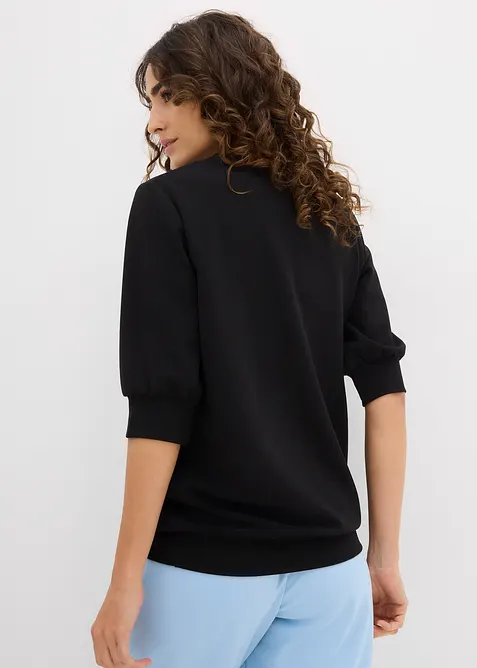 &Scaron;iroce střižen&aacute; mikina z materi&aacute;lu scuba, bonprix