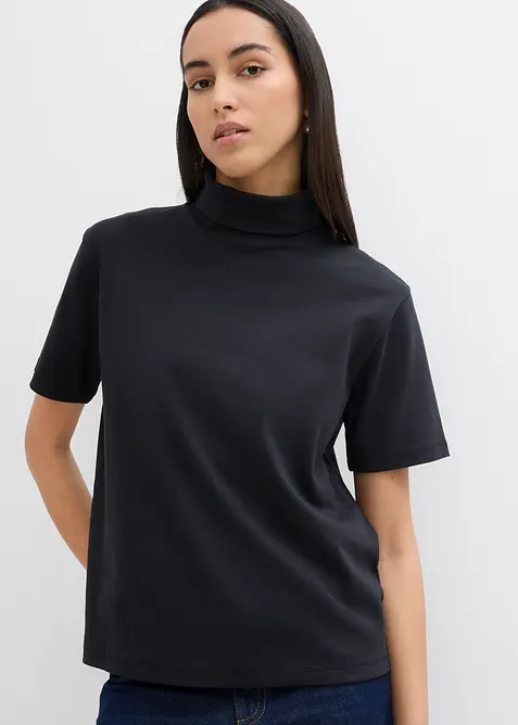 Tričko s rol&aacute;kem, z čist&eacute; organick&eacute; bavlny, bonprix