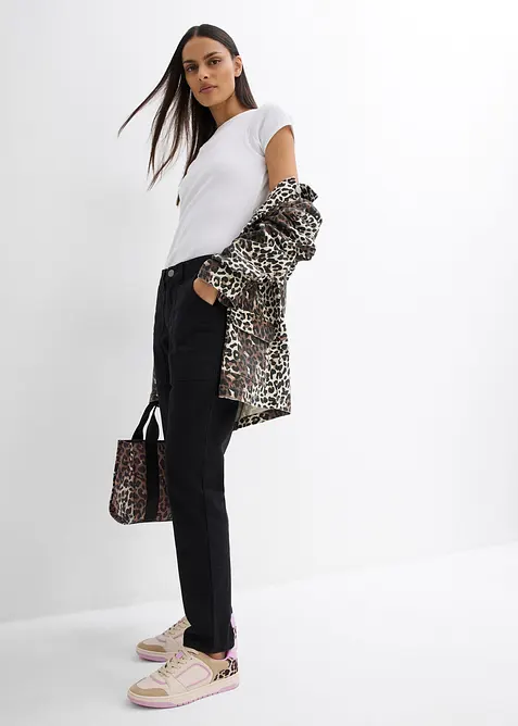 Keprové kalhoty z elastické bavlněné směsi, bonprix