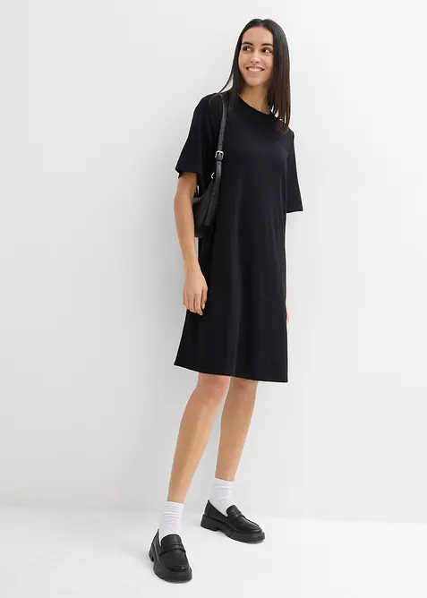 Úpletové šaty s áčkovou linií, ze směsi s viskózou, bonprix