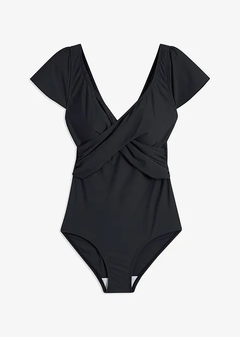 Stahovac&iacute; jednod&iacute;ln&eacute; plavky se zavinovac&iacute;m vzhledem, lehk&yacute; tvaruj&iacute;c&iacute; efekt, bonprix