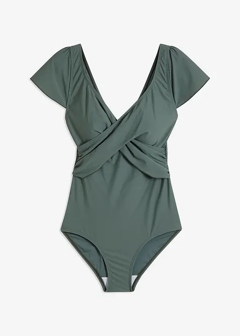 Stahovac&iacute; jednod&iacute;ln&eacute; plavky se zavinovac&iacute;m vzhledem, lehk&yacute; tvaruj&iacute;c&iacute; efekt, bonprix