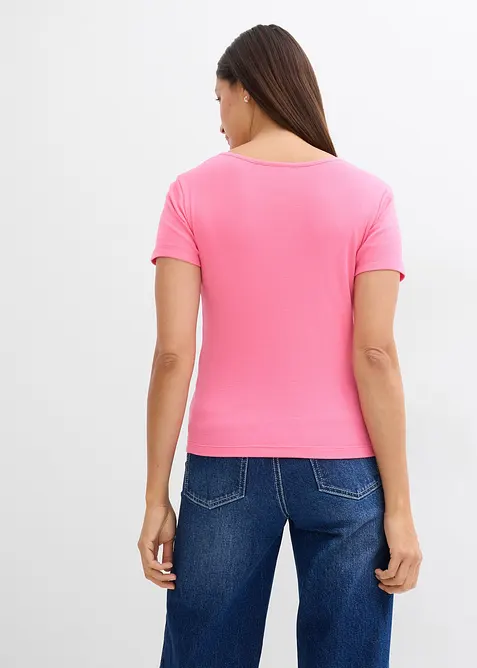 Žebrované tričko z čisté bavlny (2 ks v balení), bonprix