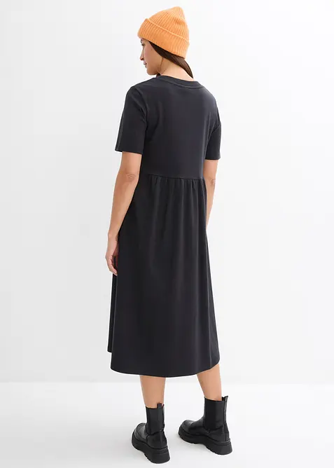 Žerzejové šaty s rozšiřujícím se střihem, z těžké bavlny, bonprix