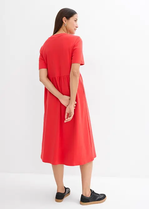 Žerzejové šaty s rozšiřujícím se střihem, z těžké bavlny, bonprix