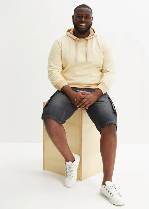 Dlouhé džínové cargo bermudy, Relaxed Fit, bonprix