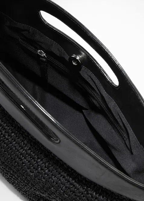 Slaměná kabelka s koženým uchem, bonprix