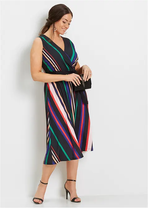 Úpletové šaty s vázačkou, bonprix