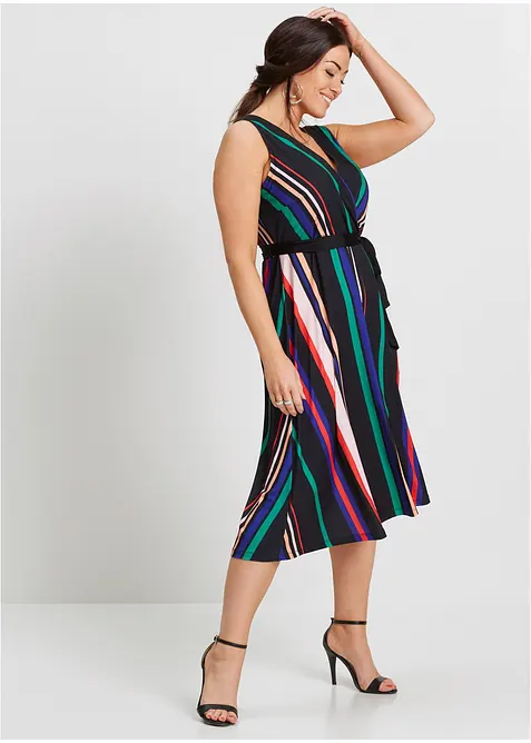 Úpletové šaty s vázačkou, bonprix