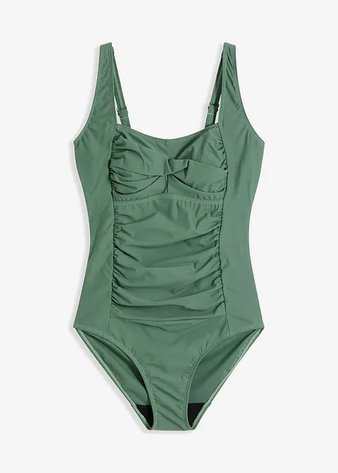 Stahovací jednodílné plavky se zavinovacím vzhledem, střední tvarující efekt, bonprix