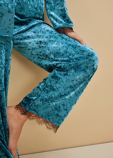 Domácí souprava z třpytivého sametu, bonprix