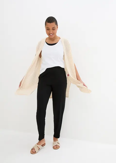 Kalhoty bez zapínání, s vysokým pasem (2 ks v balení), bonprix