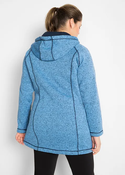 Dlouh&aacute; prop&iacute;nac&iacute; fl&iacute;sov&aacute; mikina s kapuc&iacute;, bonprix