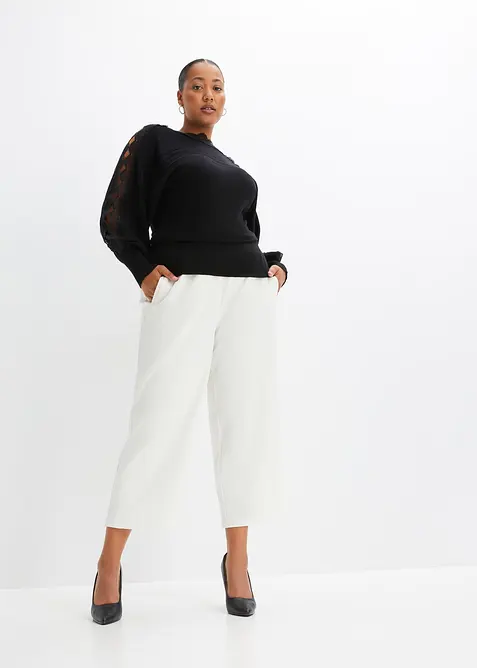 Svetr z jemn&eacute;ho &uacute;pletu, ze spl&yacute;vav&eacute; směsi s visk&oacute;zou, bonprix