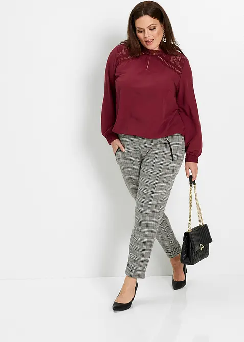 Glenčekové kalhoty bez zapínání, bonprix