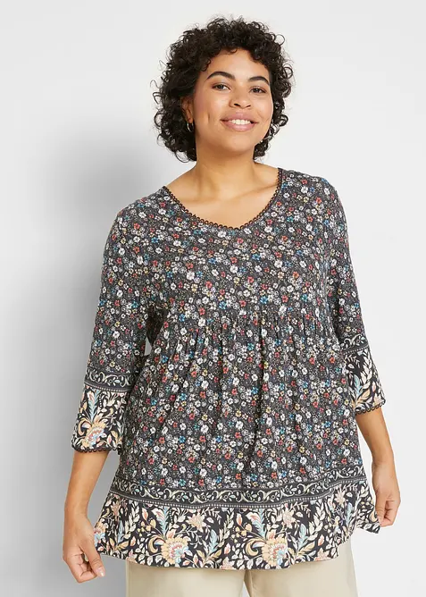 Tričkov&aacute; tunika z udržiteln&eacute; visk&oacute;zy, bonprix