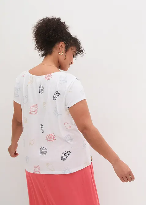 Triko s kulat&yacute;m v&yacute;střihem, z organick&eacute; bavlny, bonprix