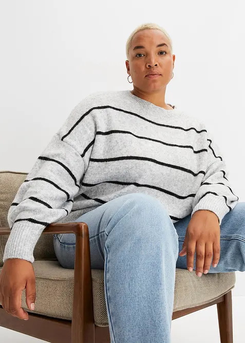 Pruhovaný svetr s oversize střihem, bonprix