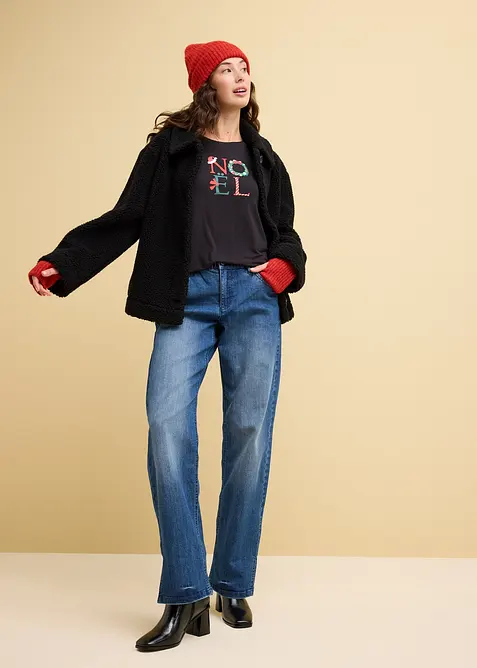 Džíny s pohodlným pasem, Wide Leg, High Waist, bonprix