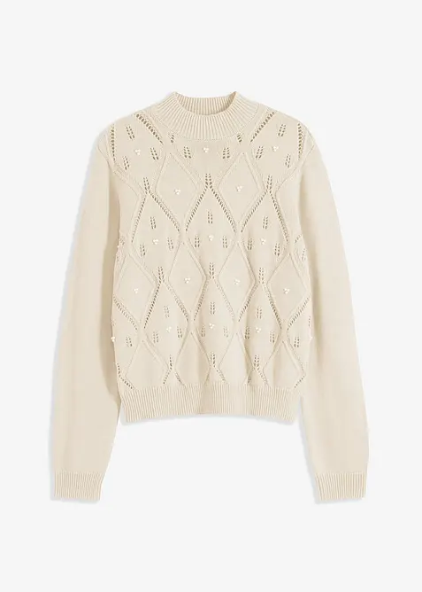 Svetr s ažurovým vzorem, bonprix