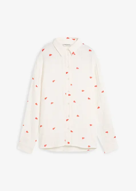 Mušelínová halenka se srdíčky, bonprix