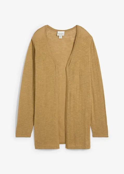 Pletený kabátek z čisté lehké bavlny s texturou slub, bonprix