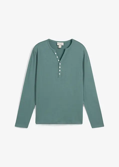 Henley triko dlouh&yacute;m ruk&aacute;vem, Slim Fit, čist&aacute; organick&aacute; bavlna, bonprix