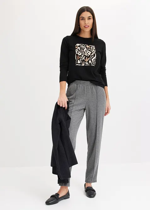 Kalhoty bez zap&iacute;n&aacute;n&iacute;, se s&aacute;mkem, bonprix