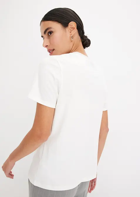 Tričko s pleten&yacute;mi n&aacute;plety a třpytivou př&iacute;z&iacute;, bonprix