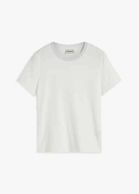 Tričko s pleten&yacute;mi n&aacute;plety a třpytivou př&iacute;z&iacute;, bonprix