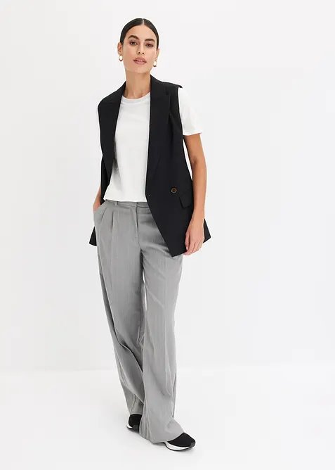 Tričko s pleten&yacute;mi n&aacute;plety a třpytivou př&iacute;z&iacute;, bonprix