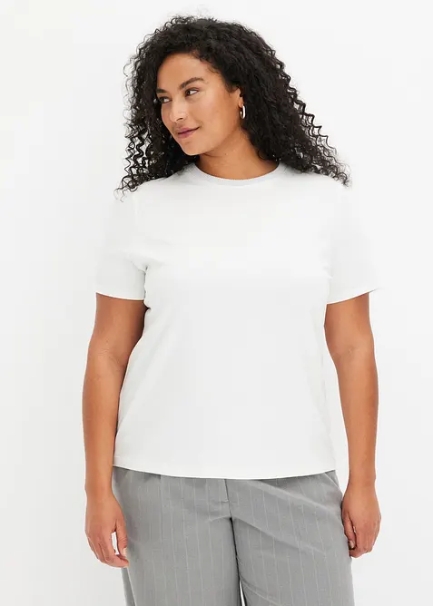 Tričko s pleten&yacute;mi n&aacute;plety a třpytivou př&iacute;z&iacute;, bonprix